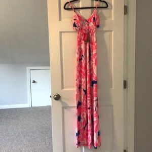 Lilly Linley Maxi Dress in Tiki Pink